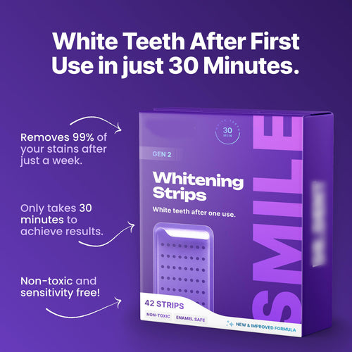 Purple Teeth Whitening Strips | Easy At-Home Stain Brightening